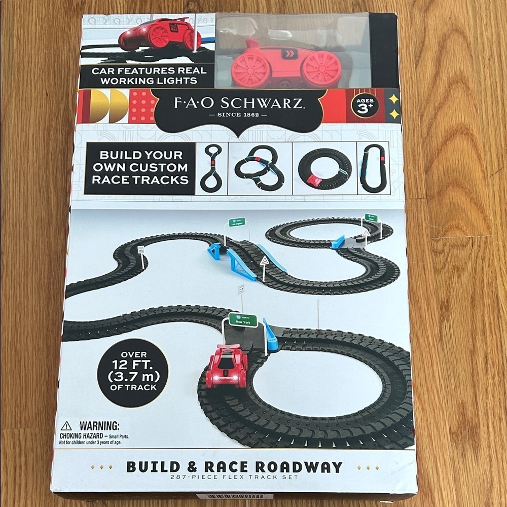 FAO Schwarz Build & Race Roadway Set - Black and Red